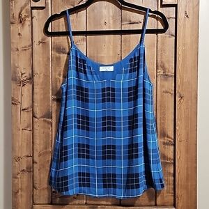 Babaton Everly Blue Black Plaid V Neckline Camisole Size Medium